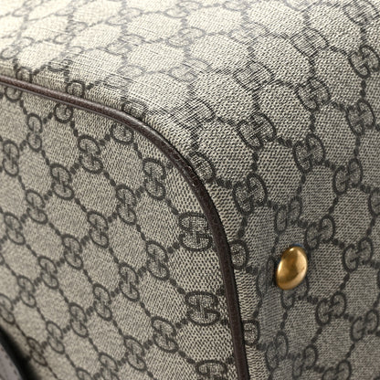 Gucci GG Supreme Monogram Textured Dollar Calfskin Web Large Savoy Duffle Bag Beige Ebony New Acero 9 of 10