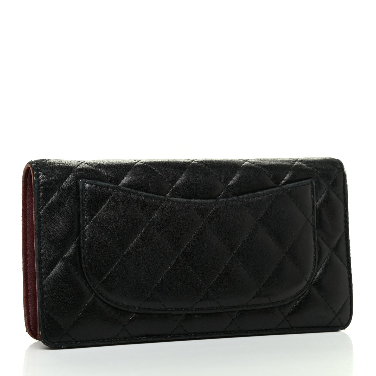 Lambskin Quilted Yen Wallet Black