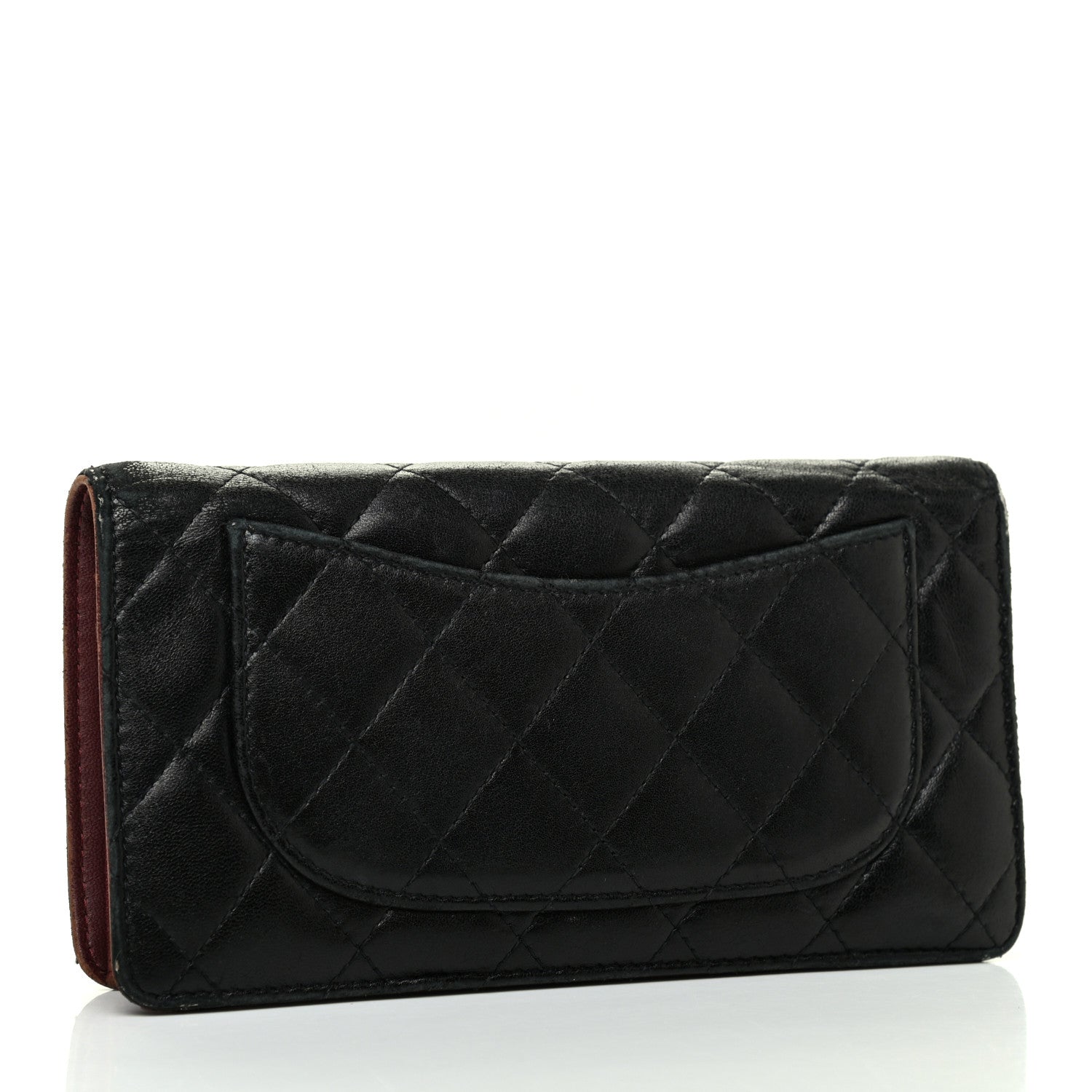 Chanel Lambskin Quilted Yen Wallet Black 3 of 11