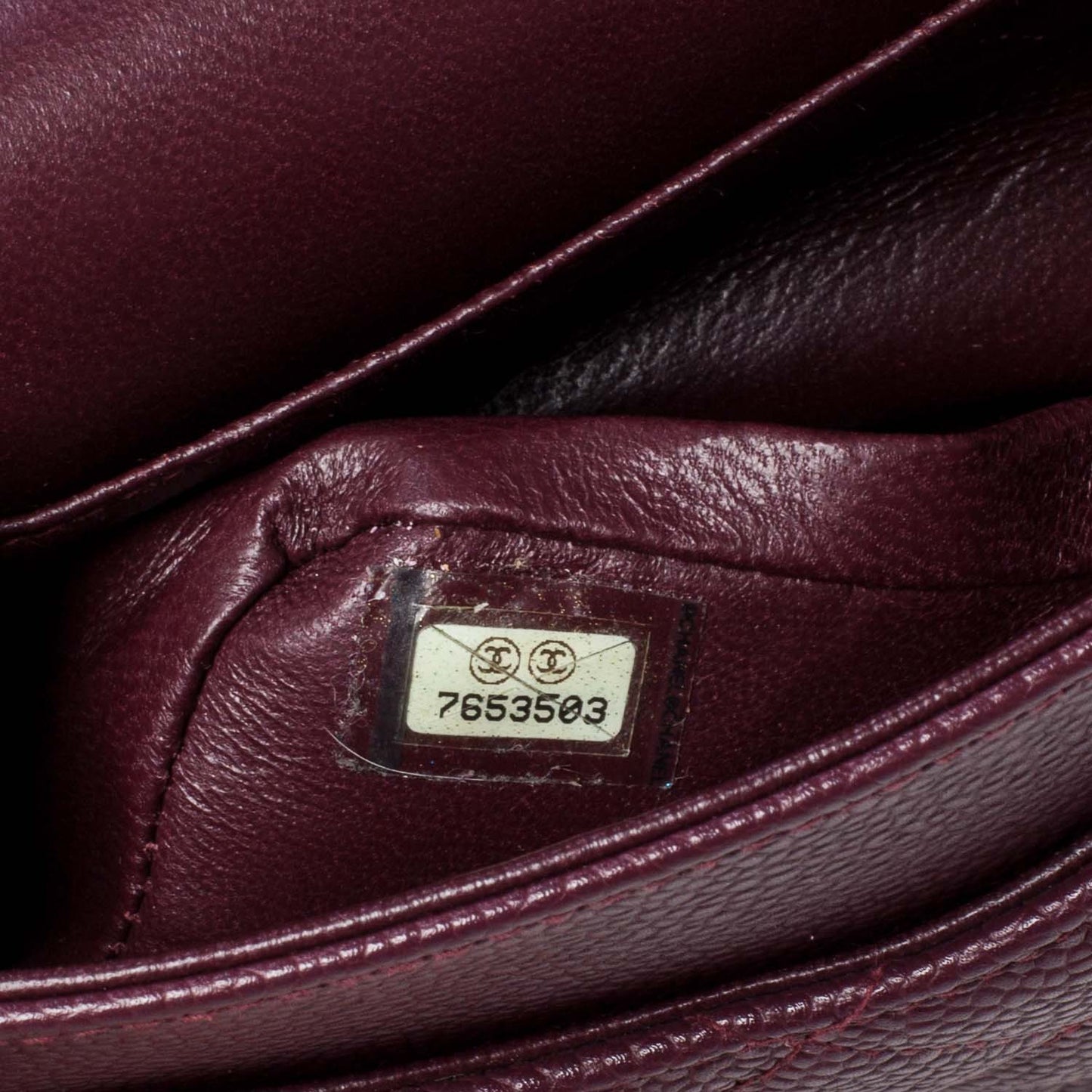 Caviar Medium Double Flap Plum