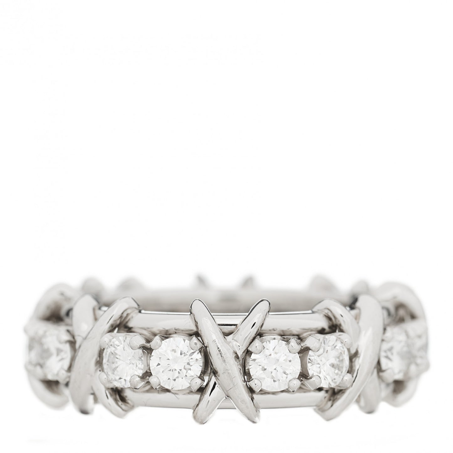 Platinum Diamond Schlumberger Sixteen Stone Ring 49 5