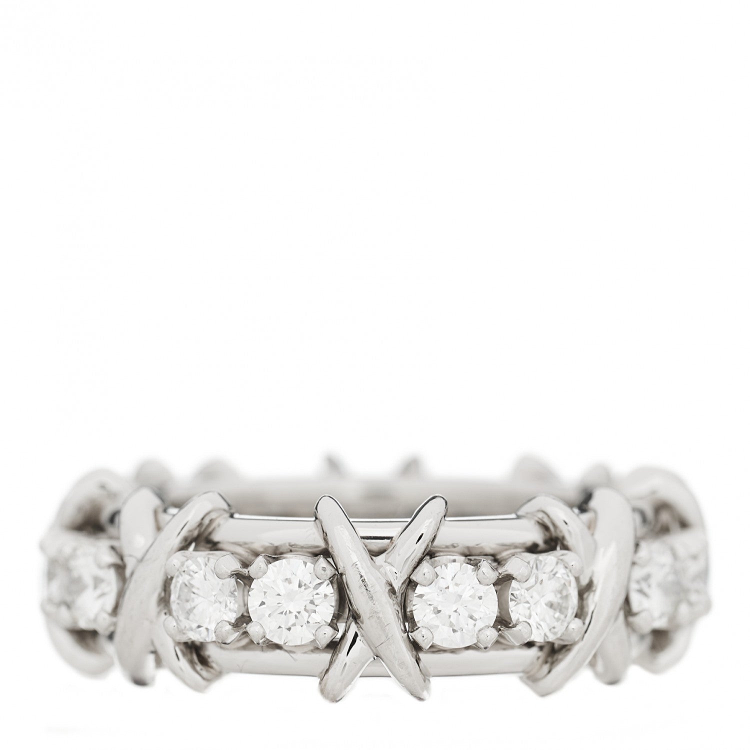 Tiffany Platinum Diamond Schlumberger Sixteen Stone Ring 49 5 2 of 8