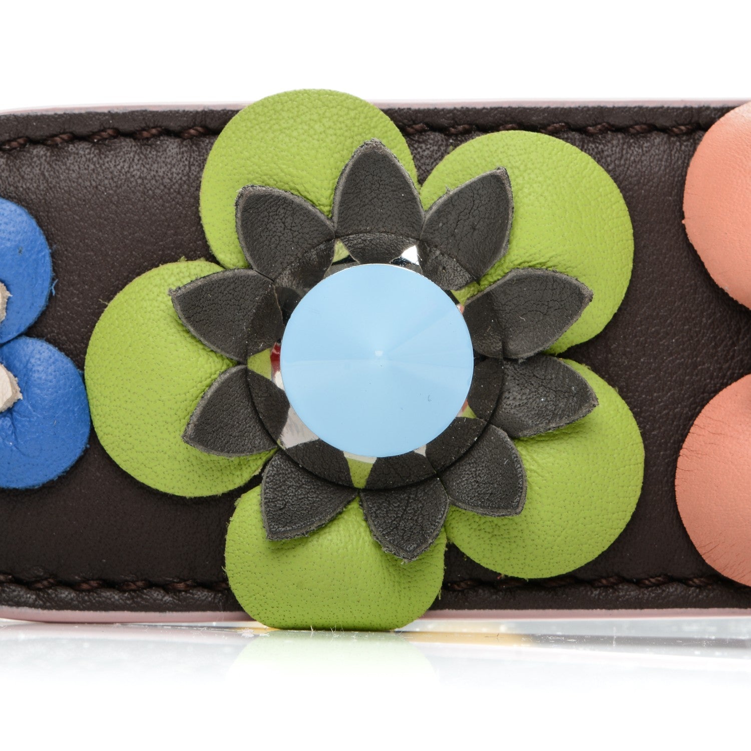 Fendi Vitello Dolce Flowerland Studded Strap You Moresco Malachite 5 of 5