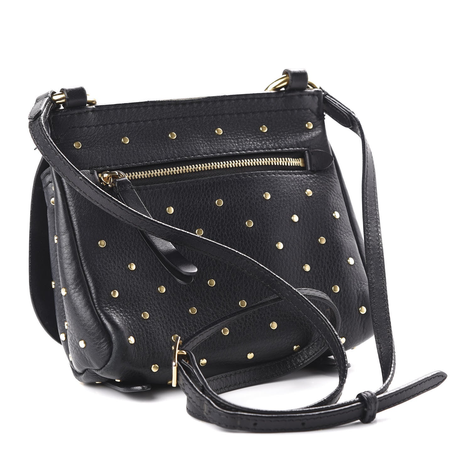 Burberry Soft Grain Calfskin Studded Baby Bridle Saddle Bag Black 3 of 13