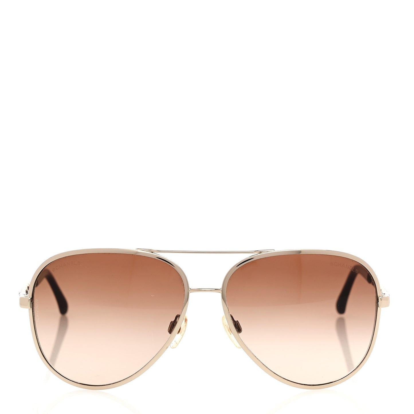 Lambskin Aviator Chain Sunglasses 4194-Q Gold