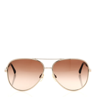 Chanel Lambskin Aviator Chain Sunglasses 4194-Q Gold 2 of 7