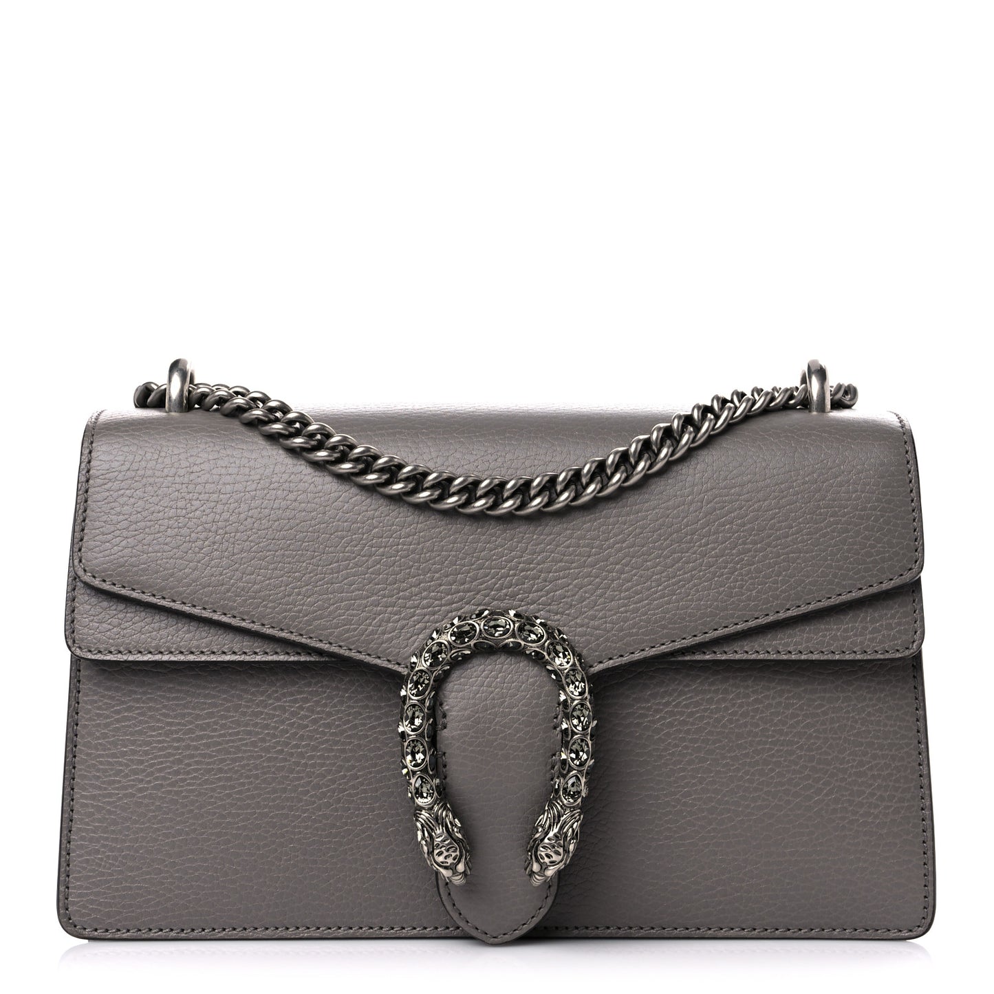 Pebbled Calfskin Small Dionysus Shoulder Bag Dusty Grey