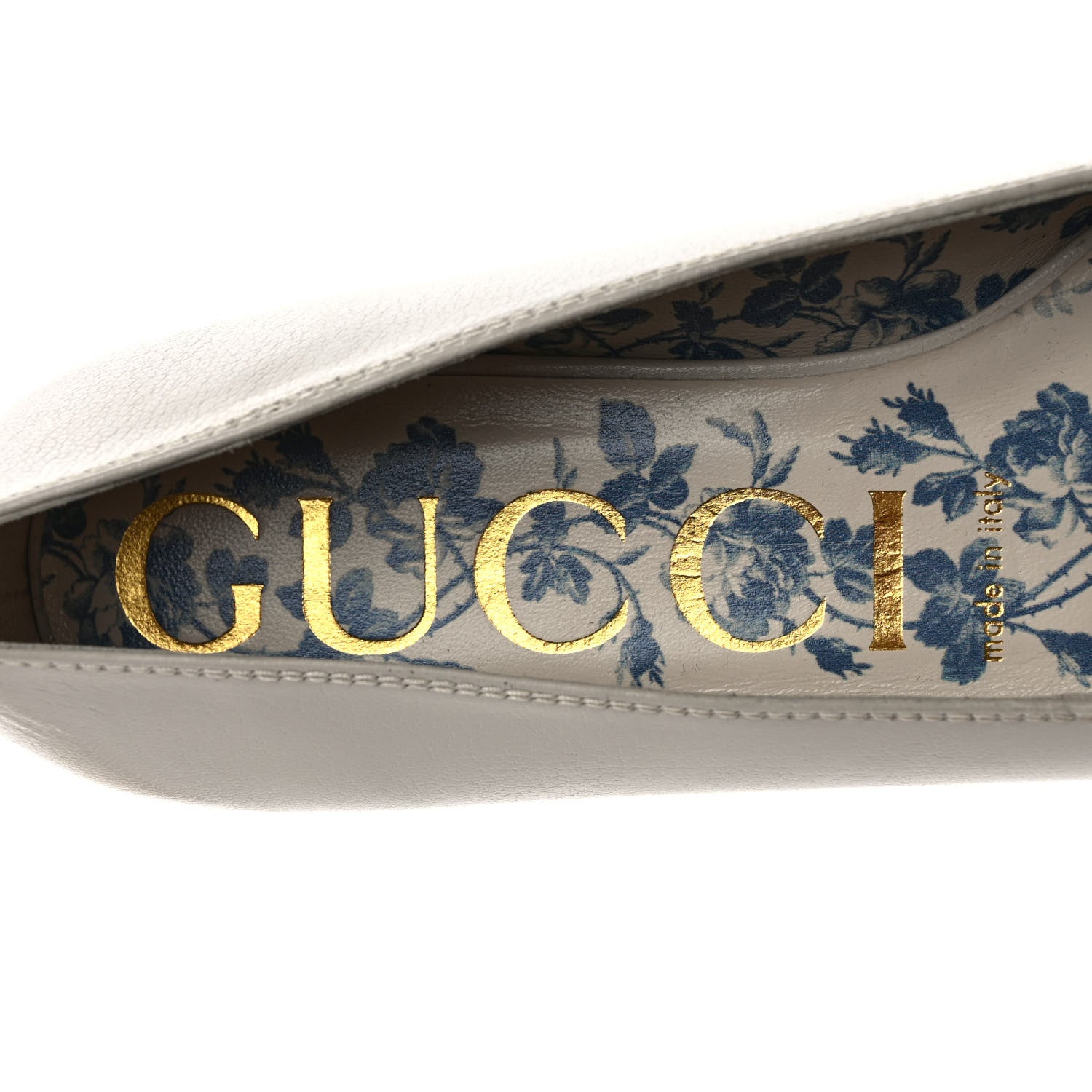 Gucci Metallic Nappa Goatskin Perforated Interlocking G Ballet Flats 37 Salmone Mystic White 7 of 8