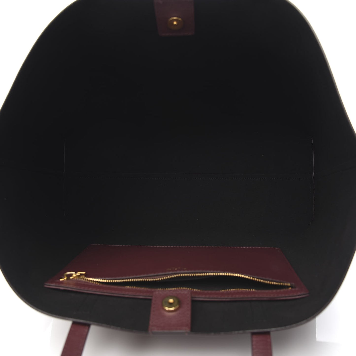 Grained Calfskin Small T Tote Bordeaux