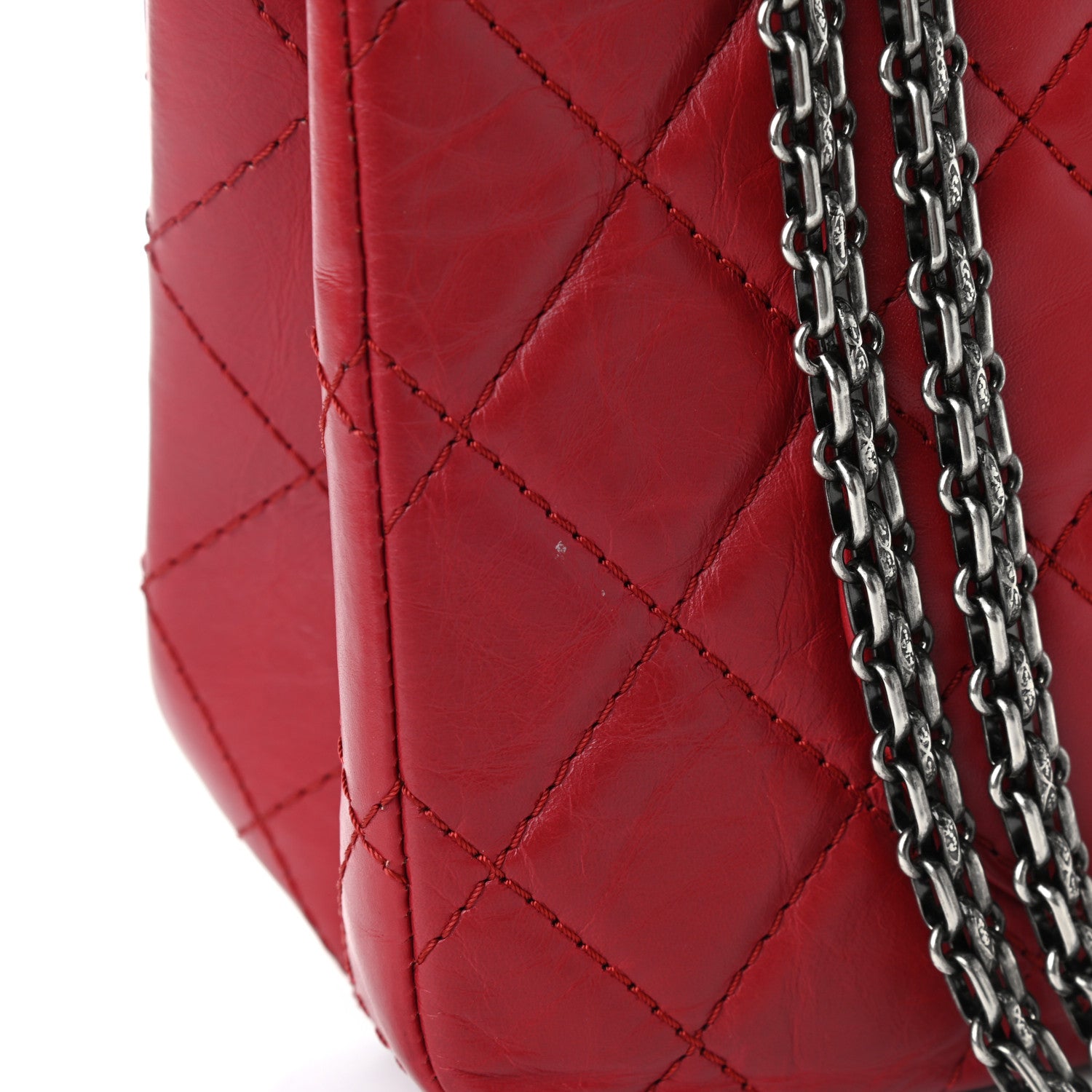 Chanel Aged Calfskin Quilted 2.55 Reissue 227 Flap Red 13 of 14