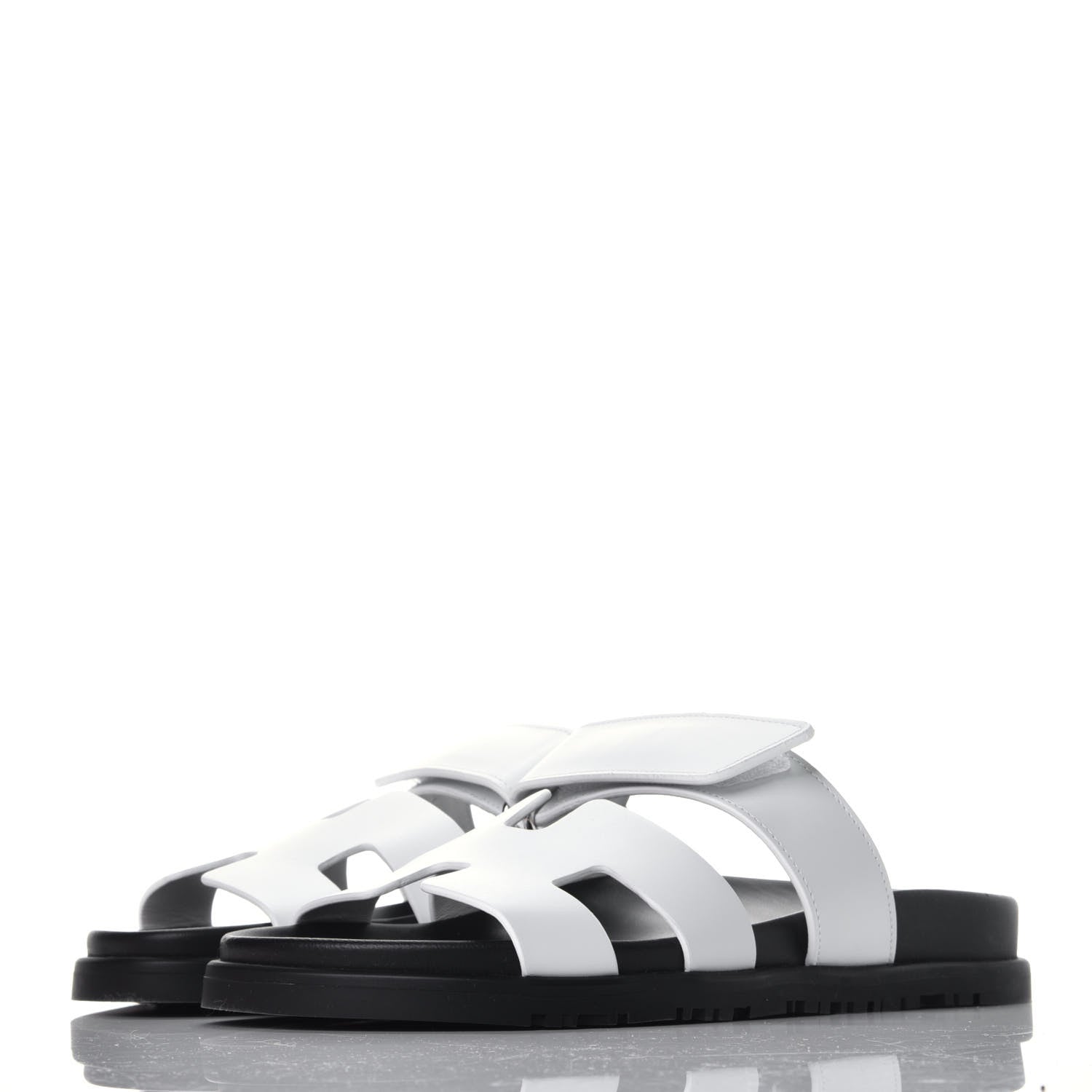 Hermes Calfskin Womens Chypre Sandals 36 White 3 of 8