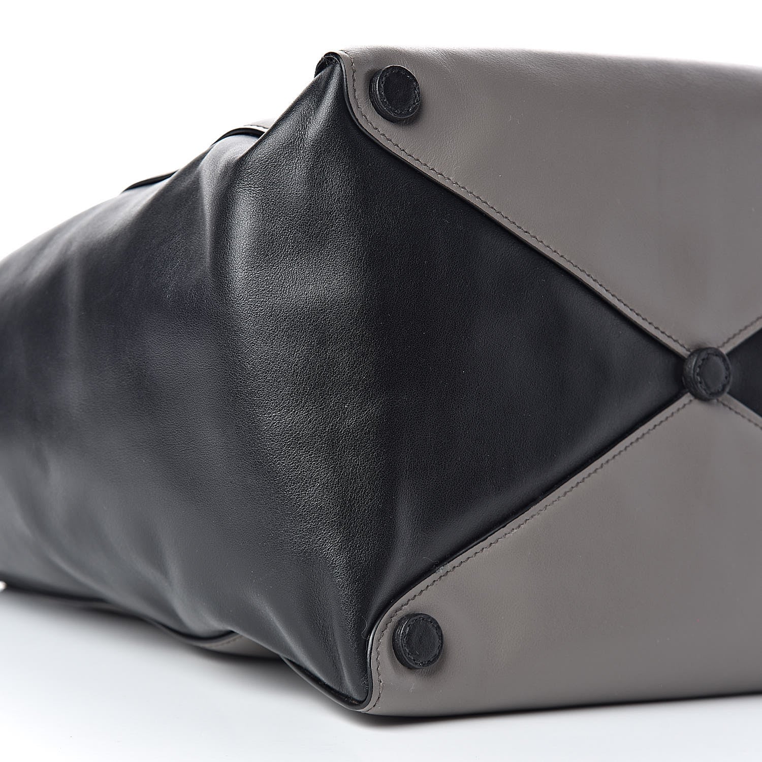 Prada Soft Calf Shopping Tote Black Argilla 9 of 10