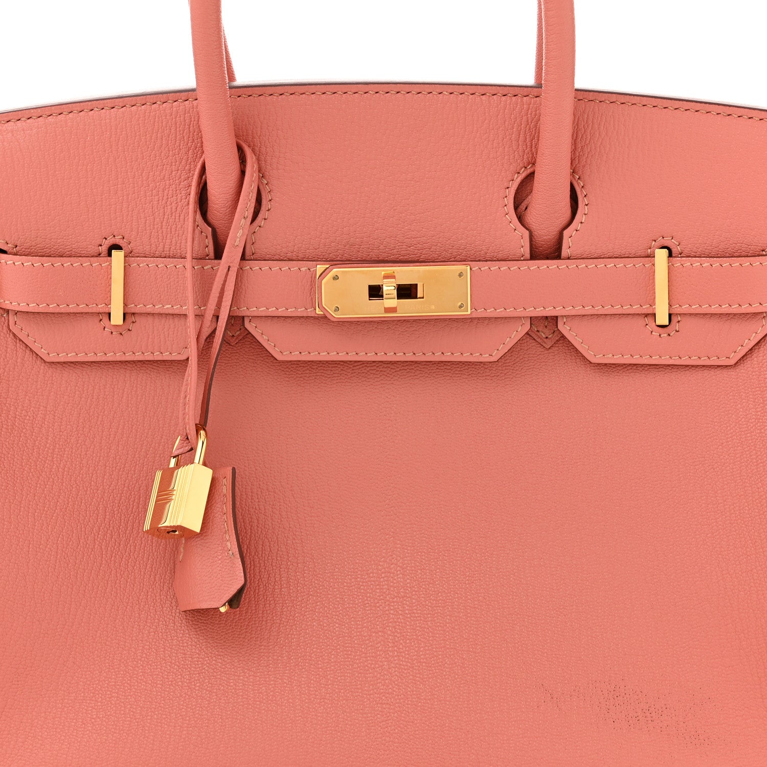 Hermes Chevre Mysore Horseshoe Birkin 30  Rose Thé Etoupe 8 of 12
