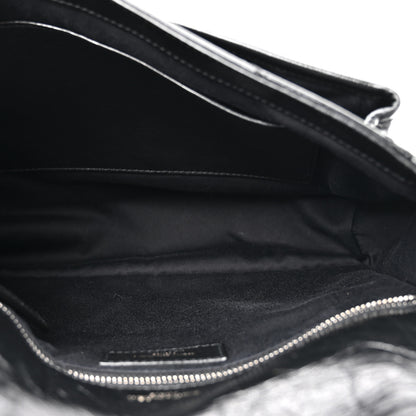 Saint Laurent Crinkled Calfskin Matelasse Monogram Medium Niki Chain Satchel Black 5 of 11