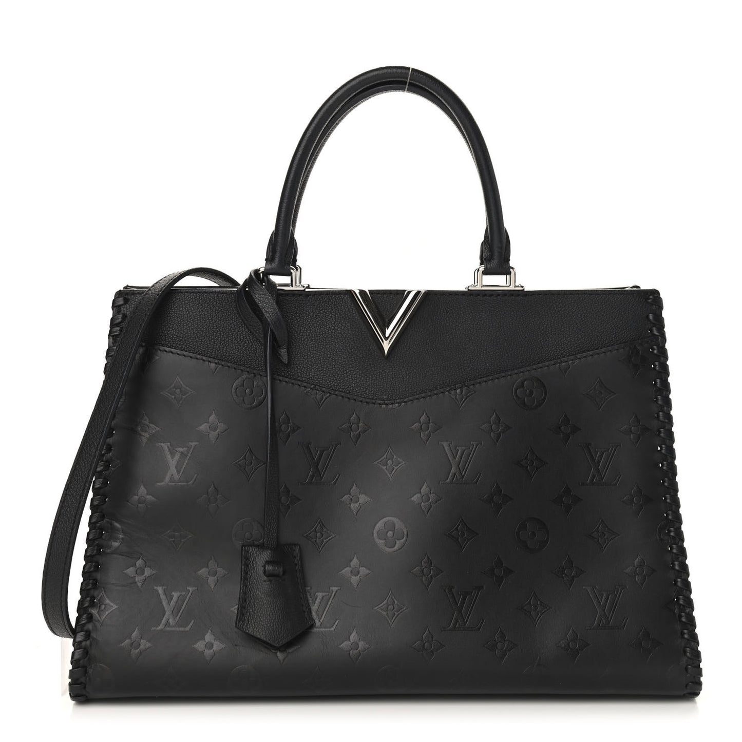 Monogram Cuir Plume Very Zipped Tote Black