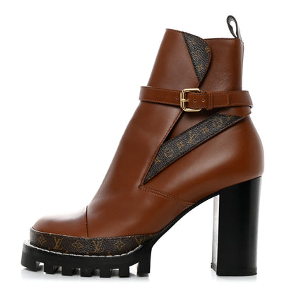 Louis Vuitton Calfskin Monogram Star Trail Ankle Boots 40 Cognac 1 of 10