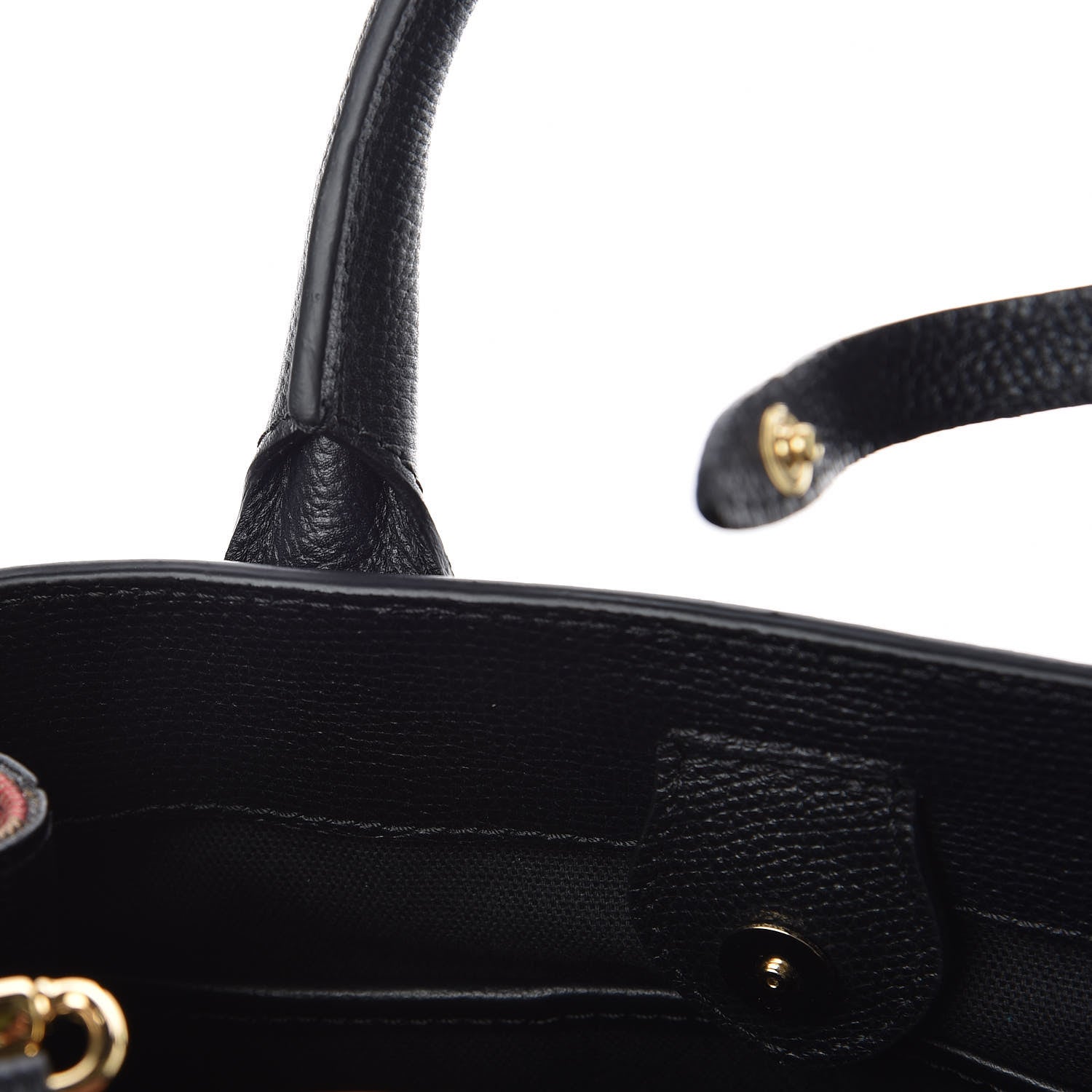Burberry Grainy Calfskin House Check Small Banner Tote Black 10 of 12