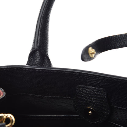 Burberry Grainy Calfskin House Check Small Banner Tote Black 10 of 12