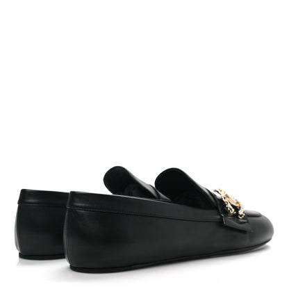 Chanel Patent Calfskin Lambskin Crystal CC Loafers 37.5 Black 4 of 9