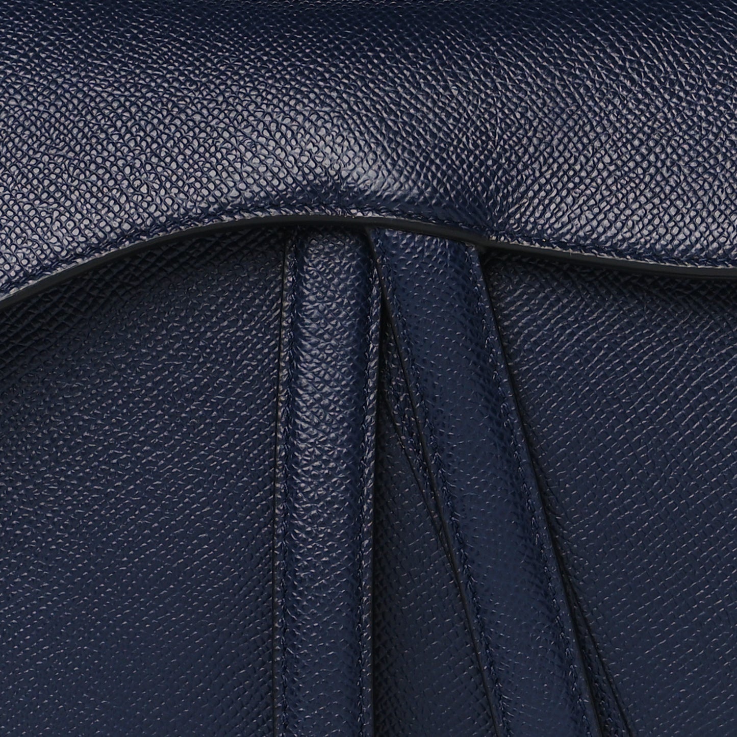 Grained Calfskin Saddle Bag Indigo