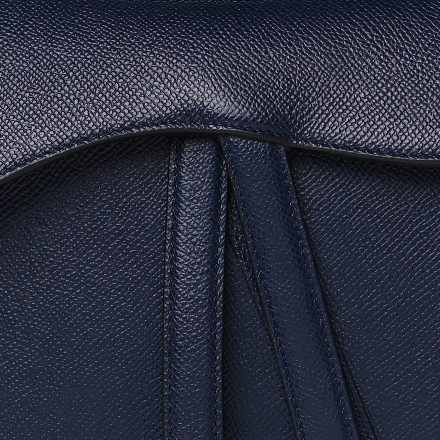 Christian Dior Grained Calfskin Saddle Bag Indigo 7 of 9