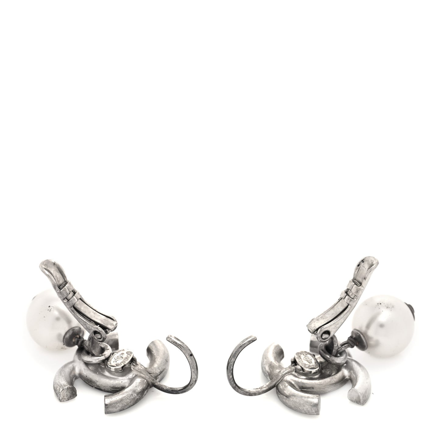 Enamel CC Pearl Drop Earrings Multicolor