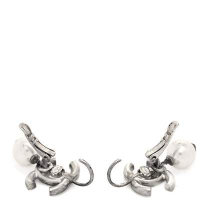 Chanel Enamel CC Pearl Drop Earrings Multicolor 3 of 4