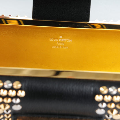 Louis Vuitton Calfskin Studded Minaudiere Tresor Clutch 6 of 7