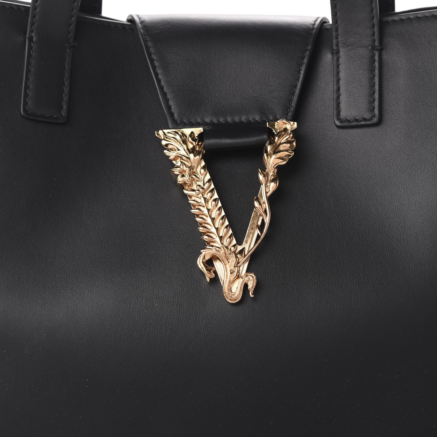 Versace Vitello Virtus Tote Black 10 of 10