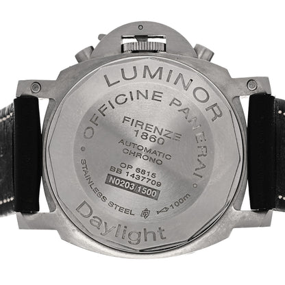 Panerai Stainless Steel Calfskin 44mm Luminor Daylight Chronograph Automatic Watch Black PAM00356 4 of 4