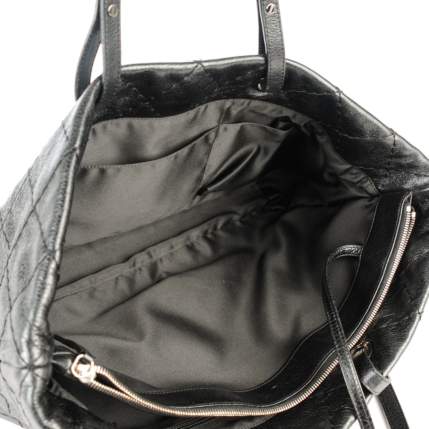 Chanel Glazed Calfskin Large On The Road Tote Black 5 of 8