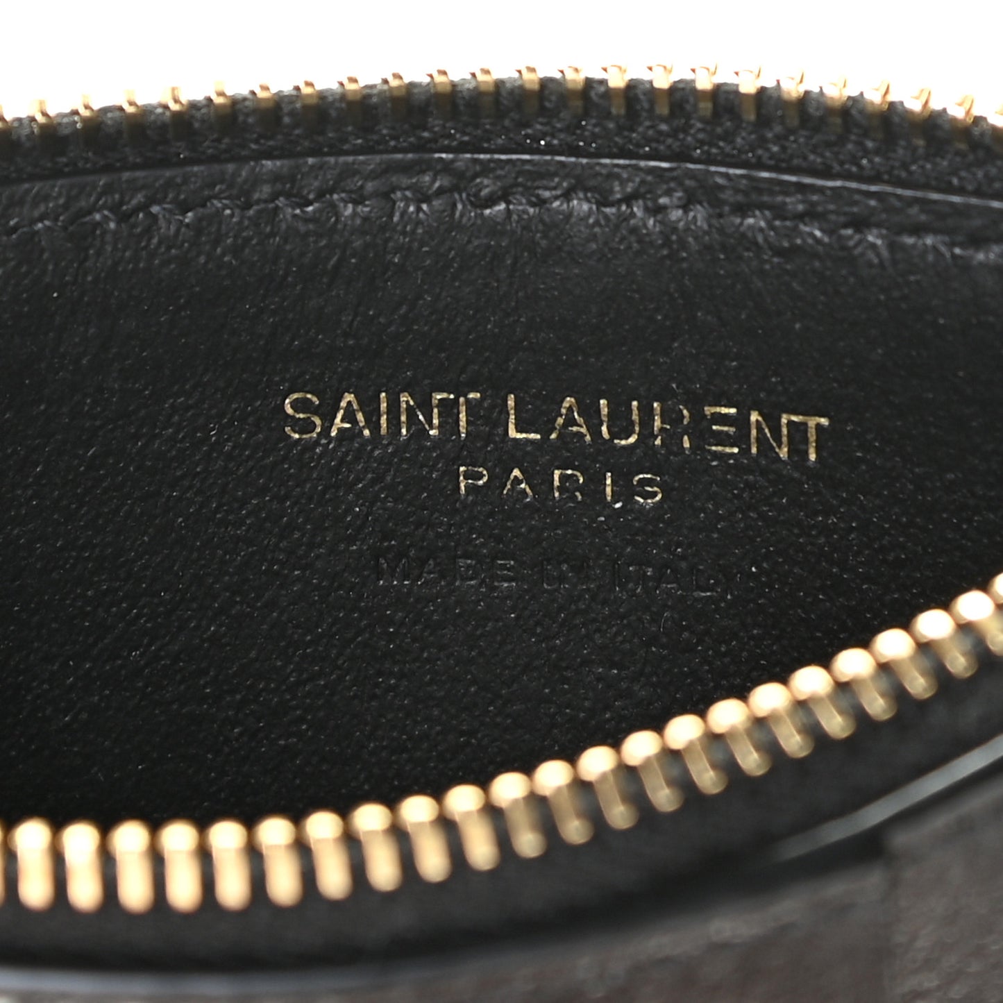 Grained Calfskin Monogram 5 Fragments Zip Pouch Card Holder Black