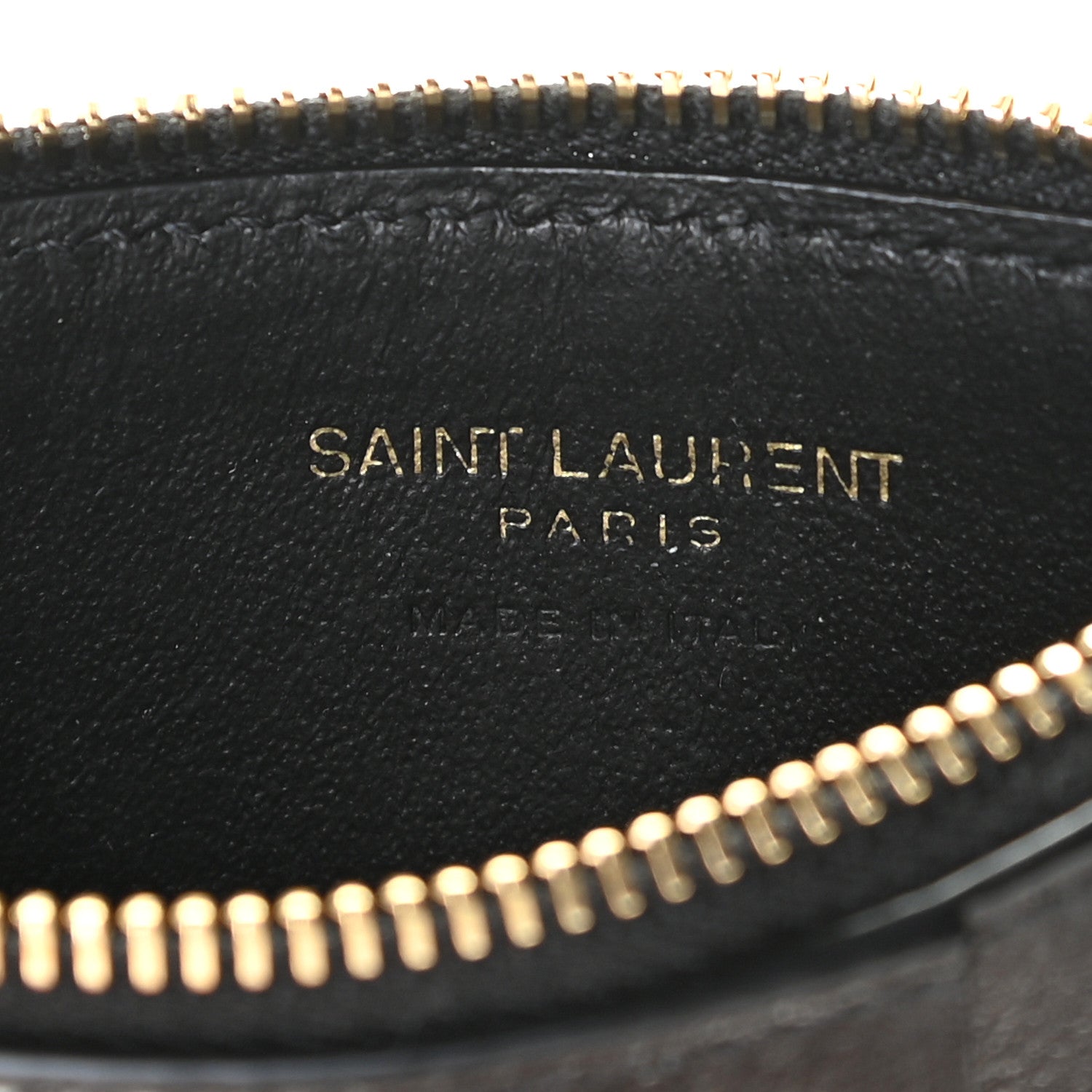 Saint Laurent Grained Calfskin Monogram 5 Fragments Zip Pouch Card Holder Black 5 of 6