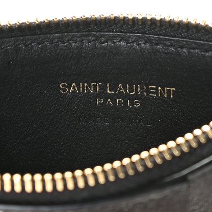 Saint Laurent Grained Calfskin Monogram 5 Fragments Zip Pouch Card Holder Black 5 of 6