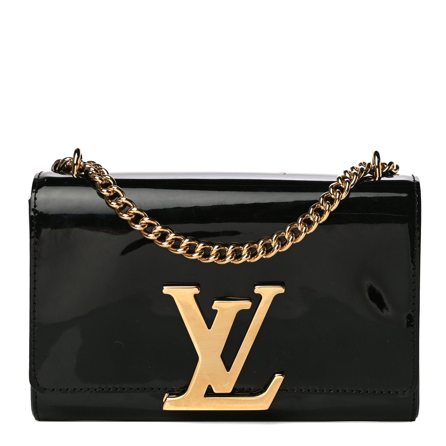 Louis Vuitton Patent Chain Louise MM Black 1 of 12