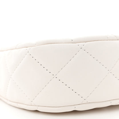 Chanel Crumpled Calfskin Quilted Braided CC Small Hobo White 9 of 11