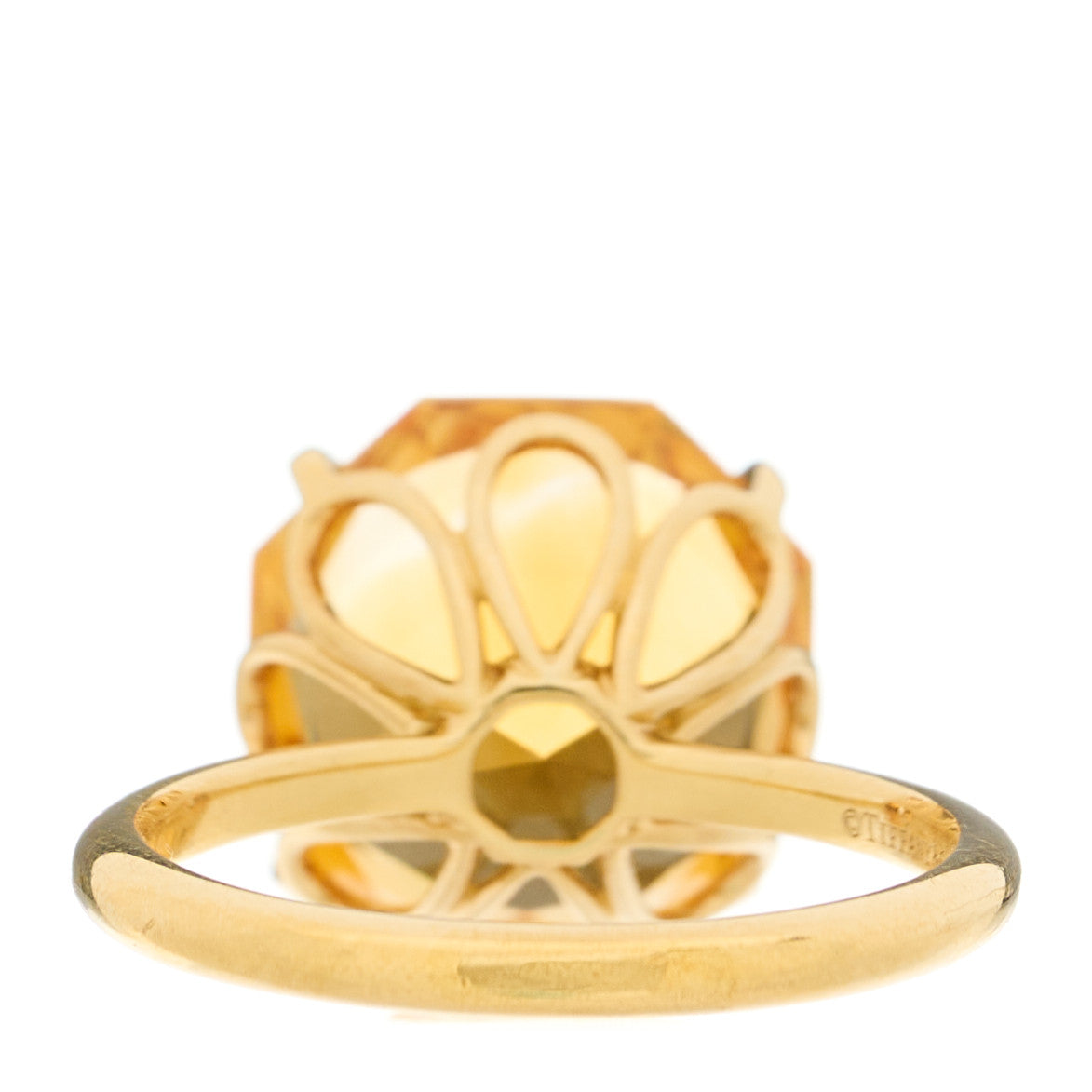 Tiffany 18K Yellow Gold Citrine Octagonal Sparklers Cocktail Ring 55 7.25 4 of 6