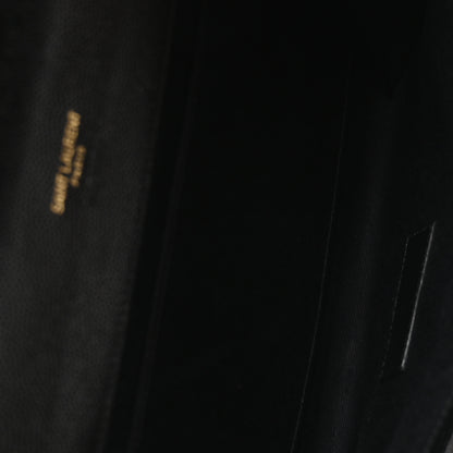 Saint Laurent Grain De Poudre Matelasse Chevron Monogram Envelope Clutch Black 5 of 8