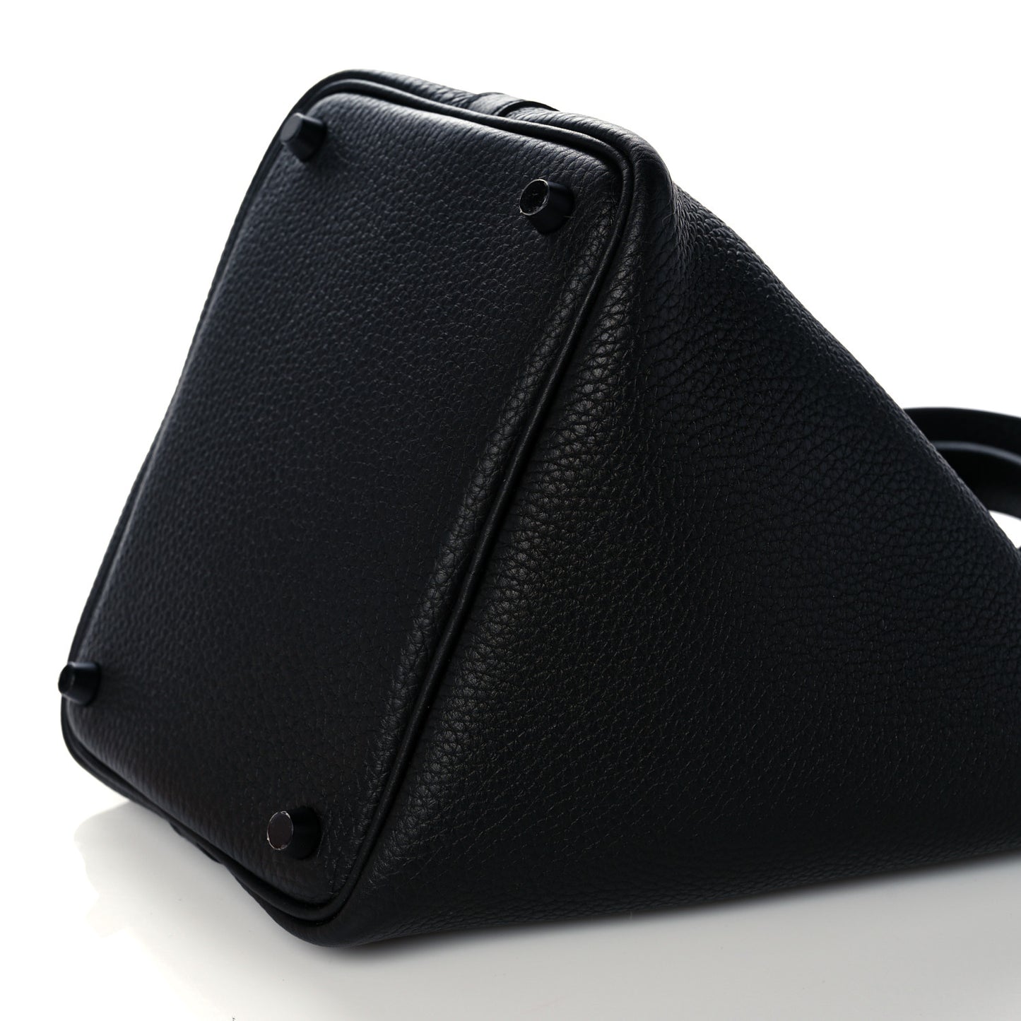 Taurillon Clemence Monochrome Picotin Lock 18 PM Black