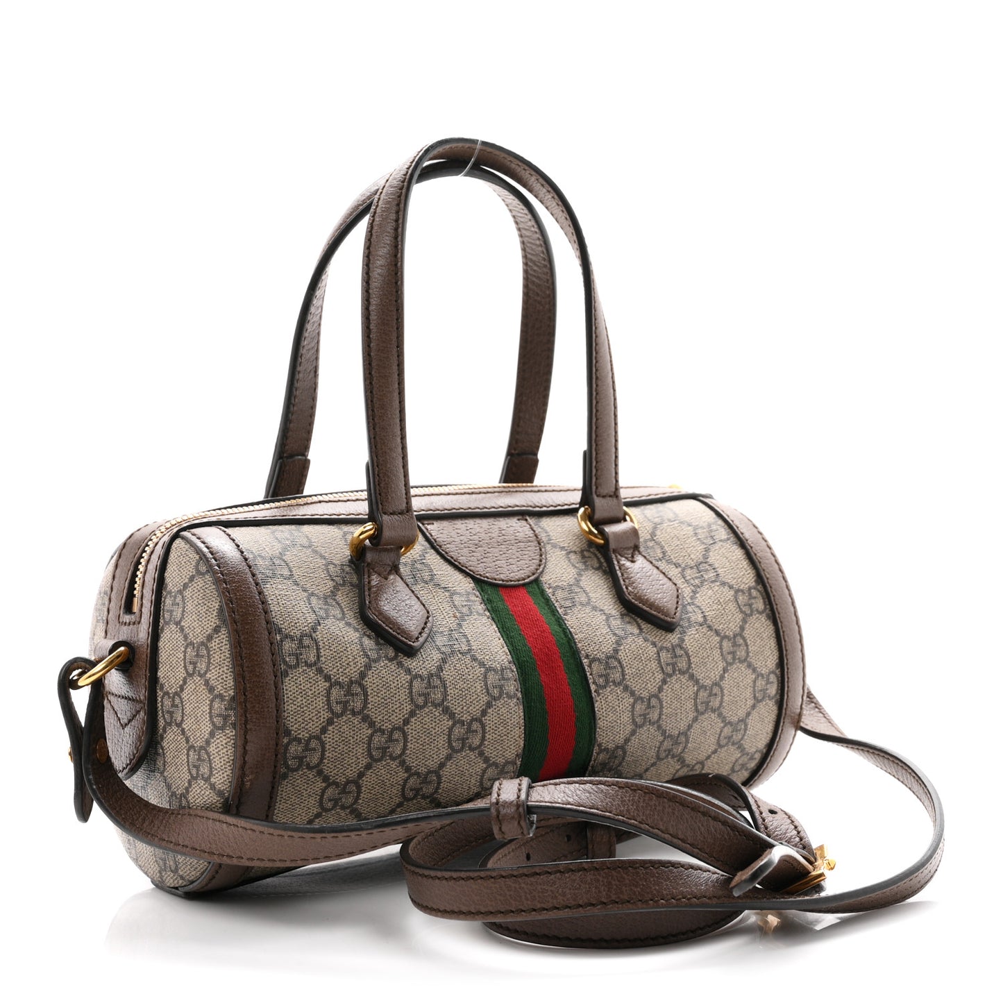 GG Supreme Monogram Web Small Ophidia Boston Bag Beige New Acero