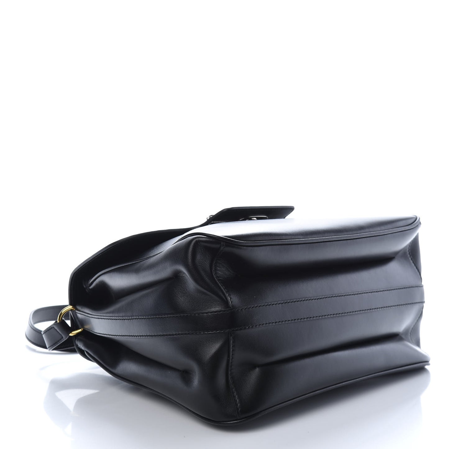 Pienza Calfskin Side Messenger Bag Black