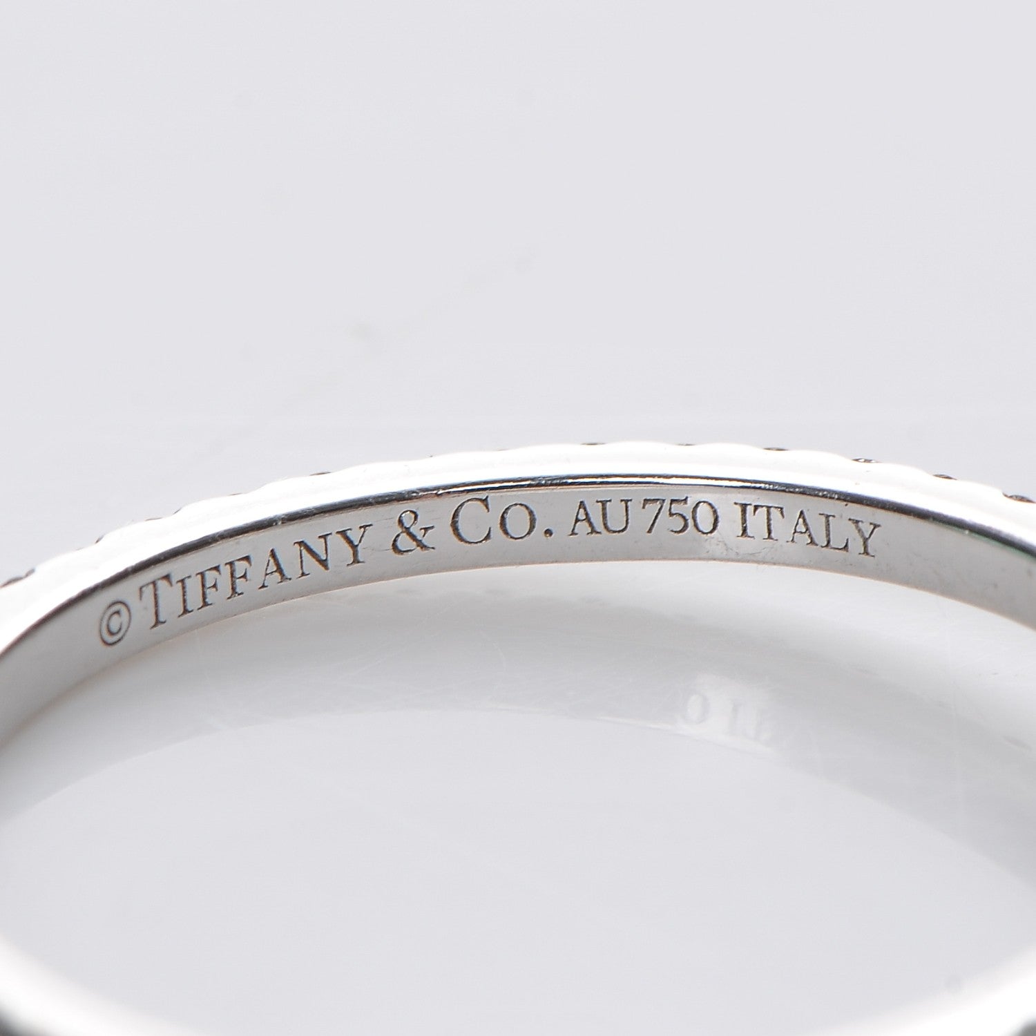 Tiffany 18K White Gold Diamond T Wire Pave Ring 50 5.5 4 of 5