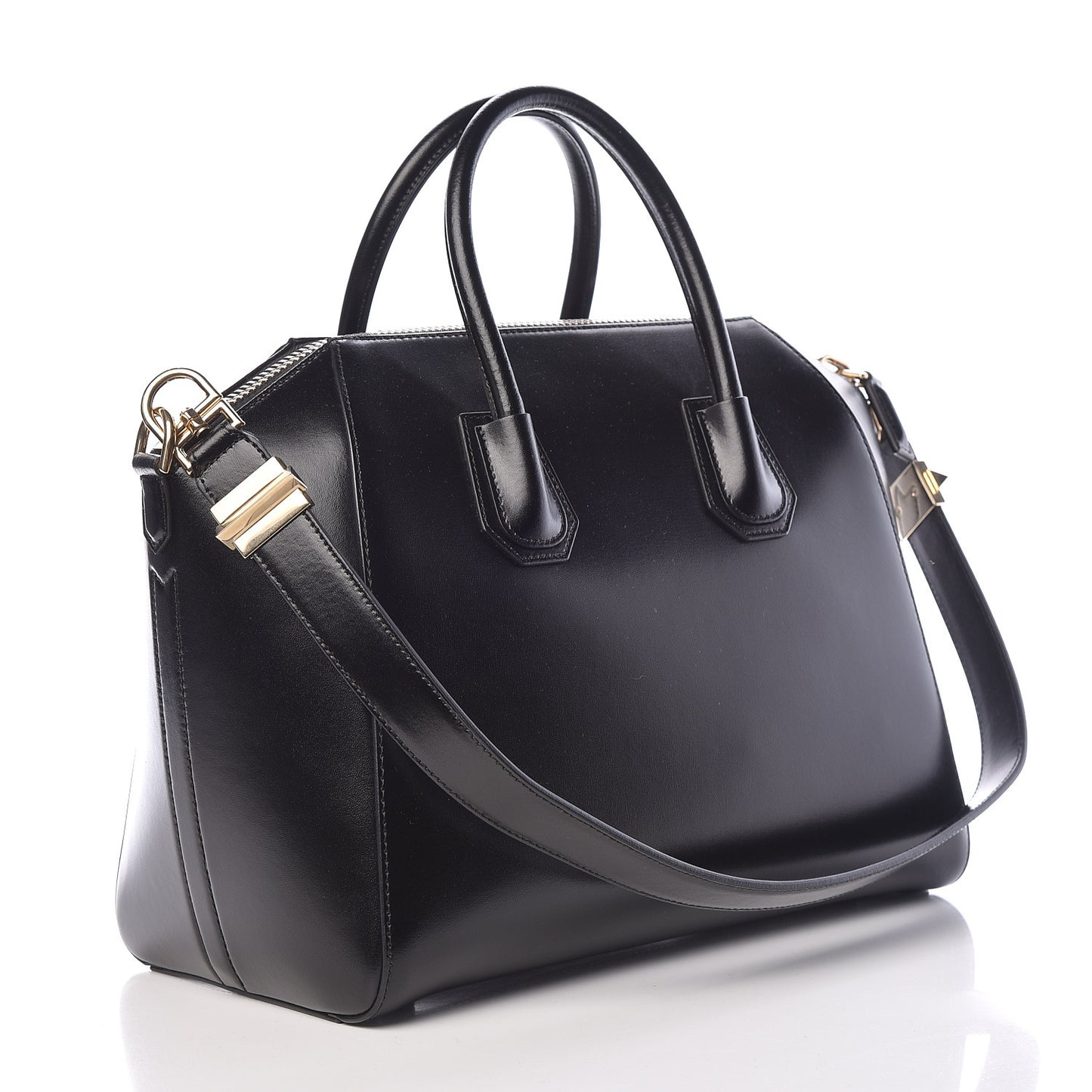 Shiny Lord Calfskin Medium Antigona Black