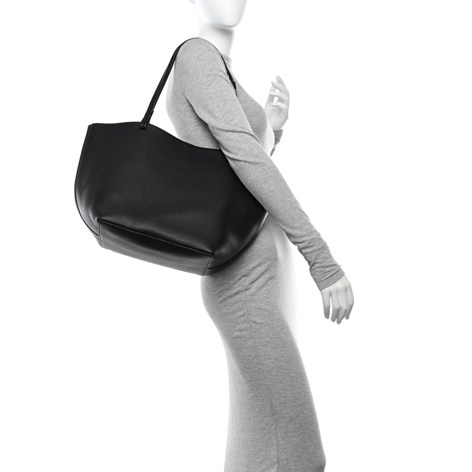 The Row Grained Calfskin Park Tote Three Black 2 of 13