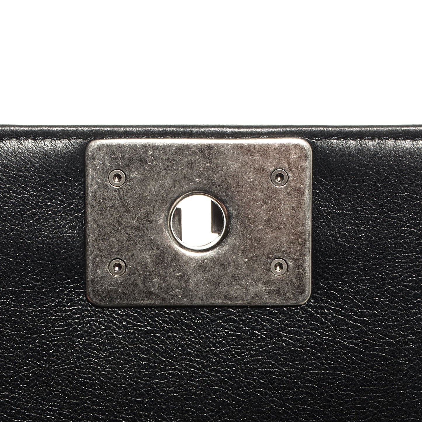 Metallic Calfskin Quilted Medium Boy Flap Black