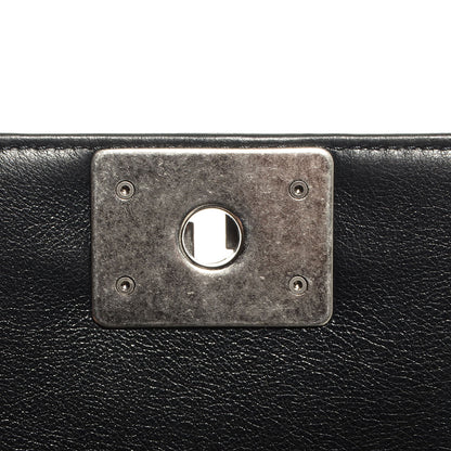 Chanel Metallic Calfskin Quilted Medium Boy Flap Black 9 of 9