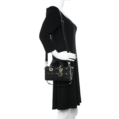 Christian Dior Lambskin Cannage Small Lady D-Joy Black 2 of 9