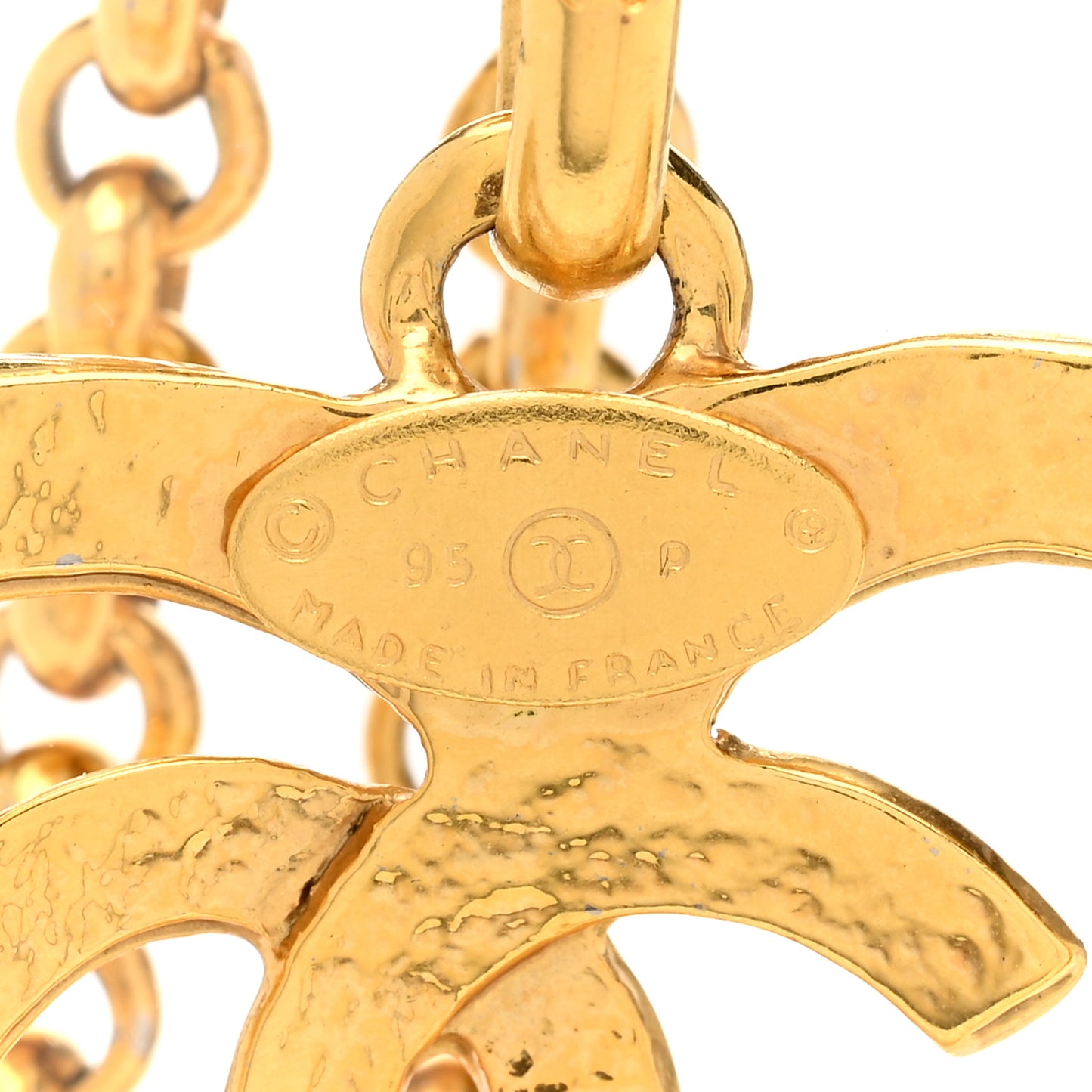 CC Heart Chain Pendant Necklace Gold