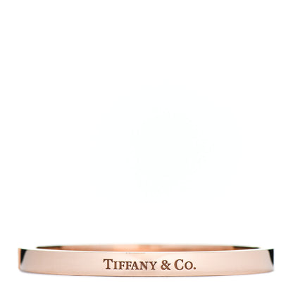 Tiffany 18K Rose Gold Diamond Hinged Bangle Bracelet 3 of 4