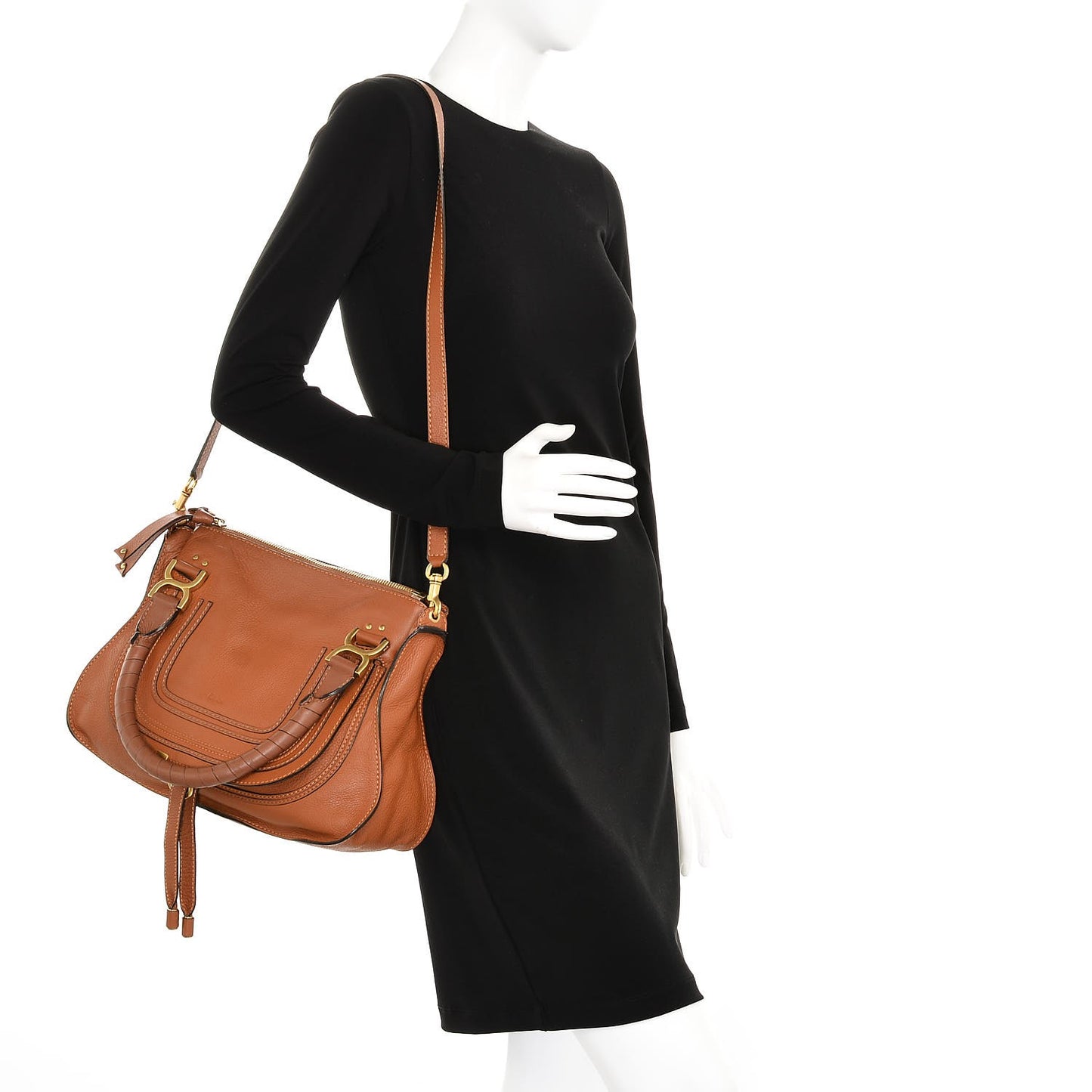 Calfskin Medium Marcie Satchel Tan